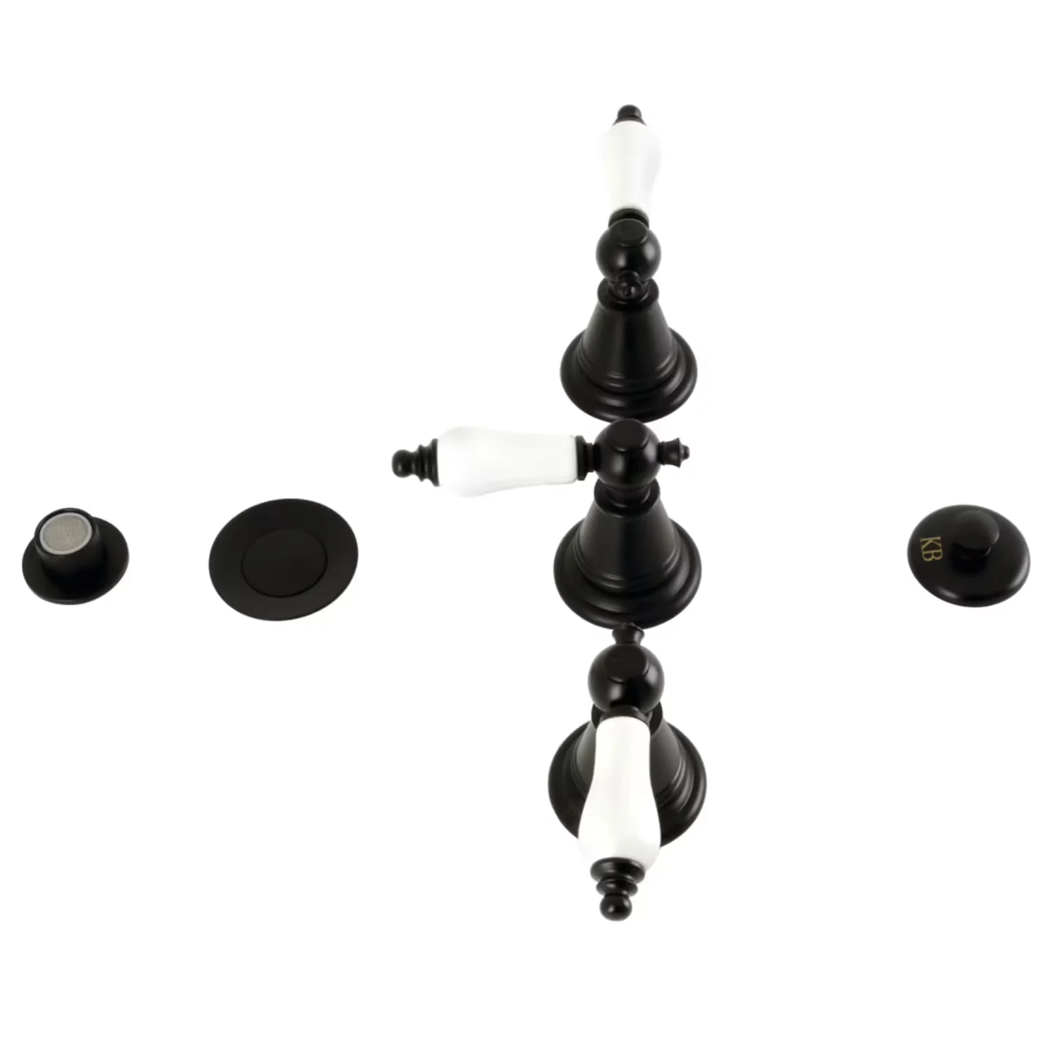 Kingston Brass KB320PL Victorian Three-Handle Bidet Faucet, Matte Black
