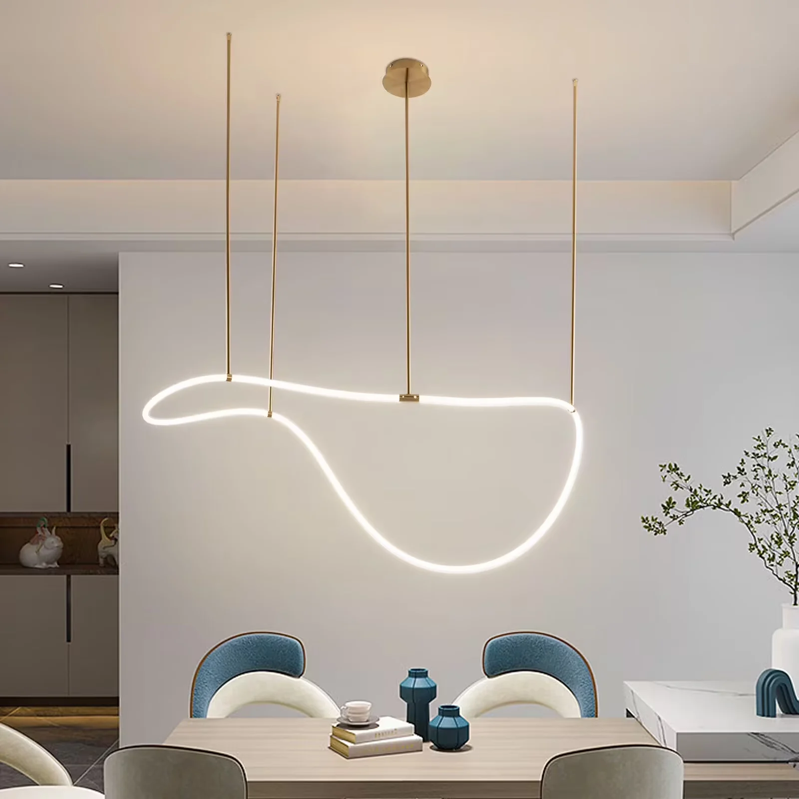 4500K 60W Modern Chandelier Hanging Lamp Kitchen Island Lighting Fixture Dining Room Light